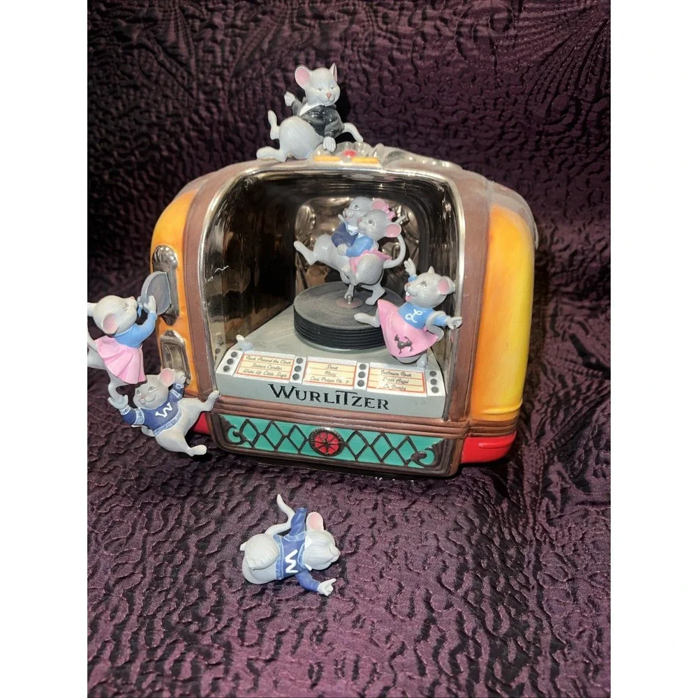 Franklin Mint Jukebox Jamboree Vintage Rock Around The Clock Musical‎ Mice Work